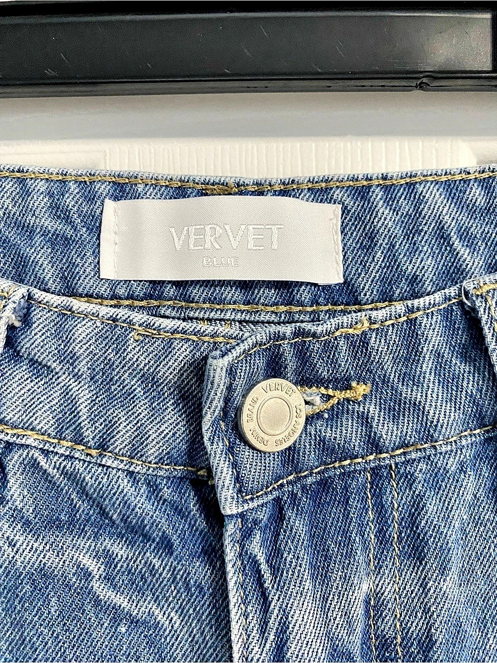 Vervet Distressed Wide Leg Jeans in Blue Waist 28 - Picture 3 of 4